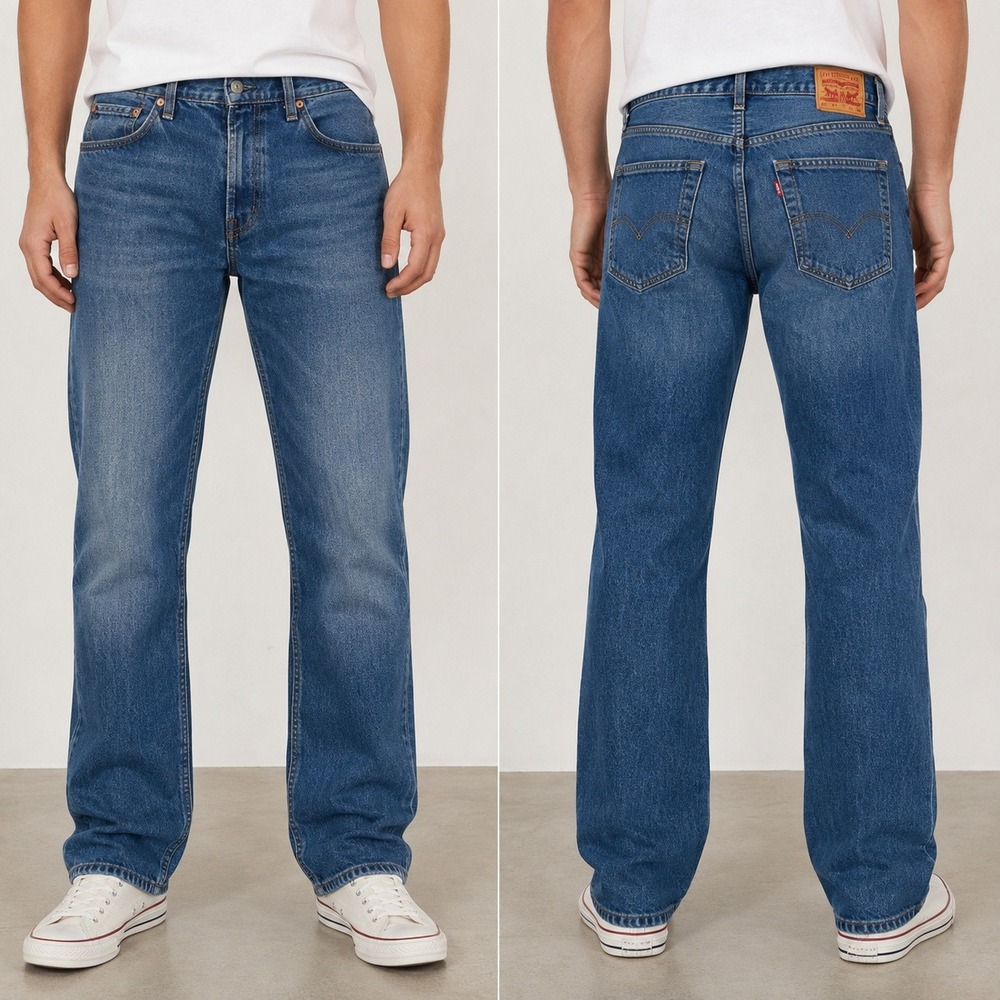 Levi's Jeans Mens 38x30 Blue 505 Regular Fit Straight Leg Medium Wash Denim‎